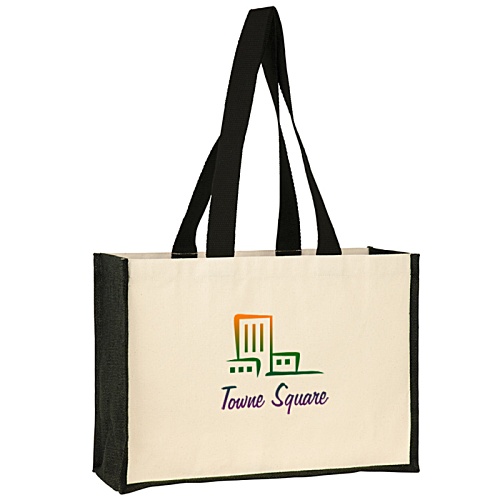 Brookland Canvas Jute Bag - Colour Trim - Digital Print Main Image