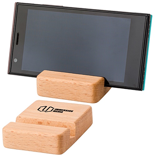 Beech Wood Phone Stand - Printed Main Image