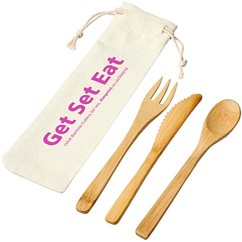 Celuk Bamboo Cutlery Set - Printed Main Image