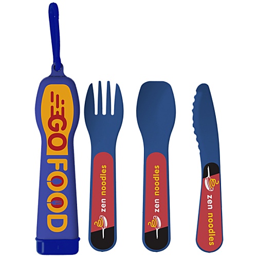 Lunch Mate Recycled Cutlery Set - Colours - Printed Case & Cutlery Main Image