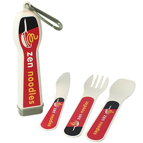 Lunch Mate Biodegradable Cutlery Set - Printed Case & Cutlery Main Image