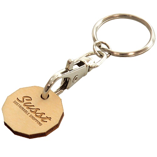 Bamboo Trolley Coin Keyring Main Image