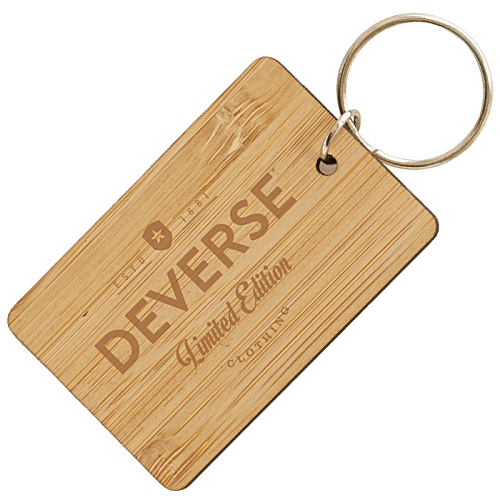 Rectangle Bamboo Keyring Main Image