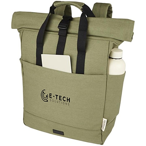 Joey Recycled Roll-Top Laptop Backpack - Printed Main Image