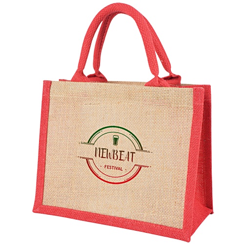 Walton Mini Jute Bag - Colour Trim - Digital Print Main Image