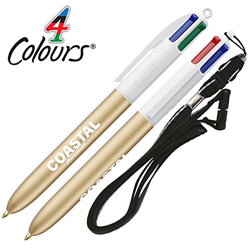 BIC® 4 Colours Glace Pen with Lanyard Main Image