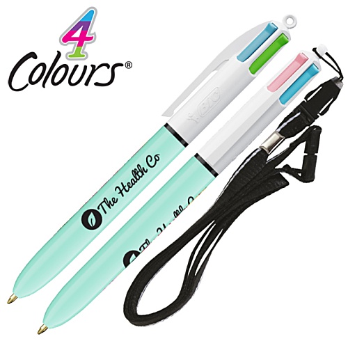 BIC® 4 Colours Fashion Inks Pen with Lanyard Main Image