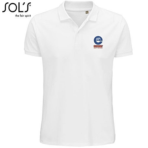 SOL's Planet Organic Cotton Polo - White - Embroidered Main Image