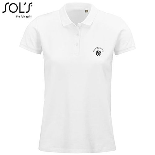 SOL's Planet Women's Organic Cotton Polo - White - Printed Main Image