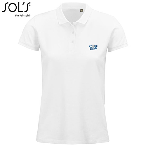 SOL's Planet Women's Organic Cotton Polo - White - Embroidered Main Image