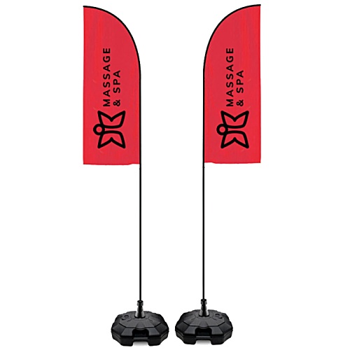 2.4m Feather Flag - Double Sided Print - With Base Main Image