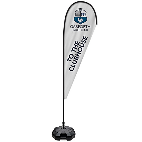 2m Teardrop Flag - Single Sided Print - With Base Main Image