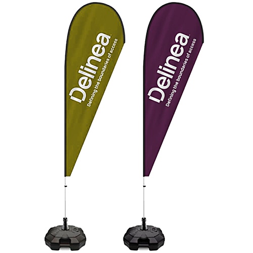 2m Teardrop Flag - Double Sided Print - With Base Main Image