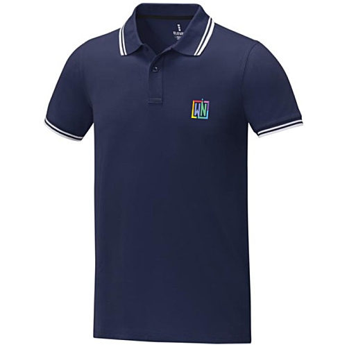 Amarago Men's Contrast Trim Polo Shirt - Digital Print Main Image