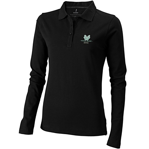 Oakville Women's Long Sleeve Polo - Digital Print Main Image
