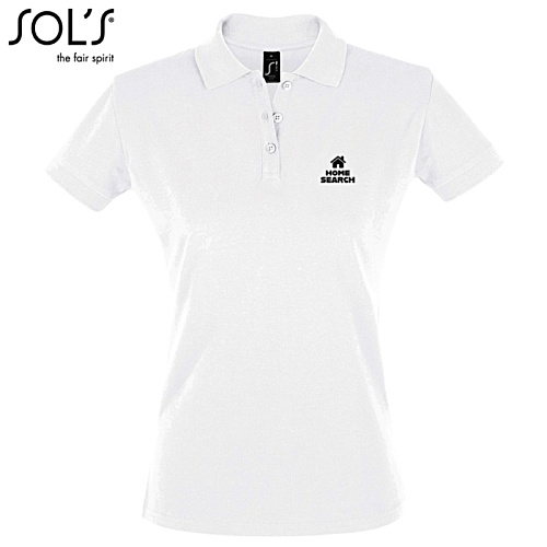 SOL's Women's Perfect Polo - White - Printed Main Image