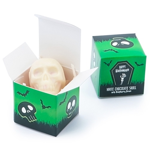 Mini Cube - Halloween White Chocolate Skulls Main Image