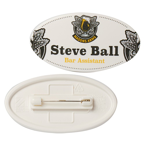 Essential Oval Recycled Name Badge Main Image