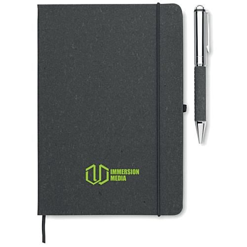 Recycled Leather Notebook and Pen Main Image