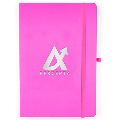 A5 Soft Touch Neon Notebook - Foil Block Main Image