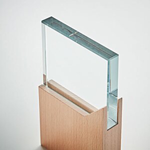 Additional Image 4 - a glass panel on a wooden stand