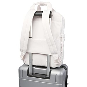 Additional Image 2 - a white backpack on a grey suitcase