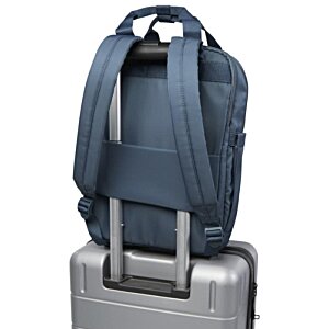 Additional Image 3 - a blue backpack on a grey suitcase