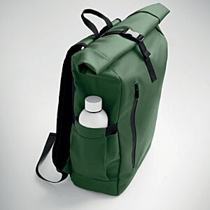 Additional Image 3 - a green backpack with a white bottle on it