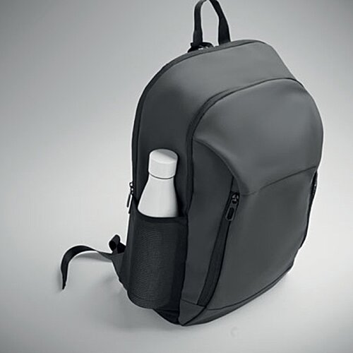 Additional Image 1 - a black backpack with a white bottle on it