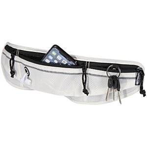 Additional Image 2 - a white waist bag with a card in it