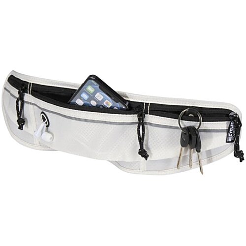 Additional Image 2 - a white waist bag with a card in it