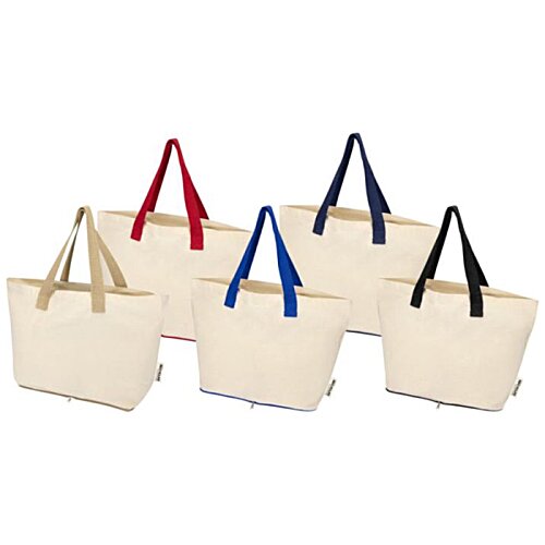 Additional Image 1 - a group of white bags with blue handles