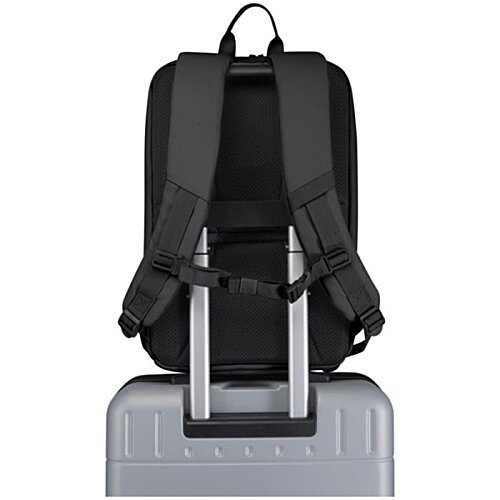 Additional Image 11 - a black backpack with silver handles