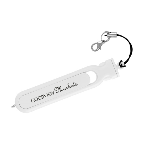 Additional Image 2 - a white keychain with a black cord