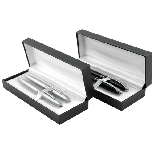 Additional Image 1 - a black and white case with a few pens in it