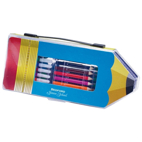 Additional Image 1 - a blue pencil with red and yellow pencils