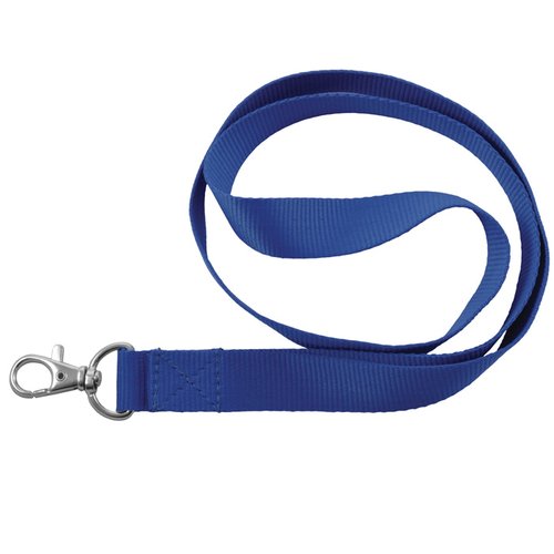 Additional Image 1 - a blue lanyard with a metal hook
