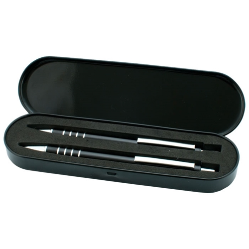 Additional Image 1 - a black pen case with two pens in it