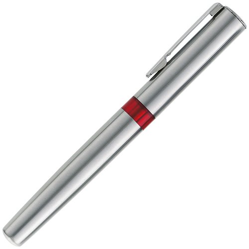 Additional Image 1 - a silver pen with a red band