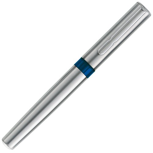 Additional Image 2 - a silver pen with a blue band