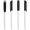 a group of pens with black caps