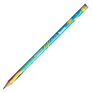 Additional Image 3 - a blue pencil with yellow and blue writing pen