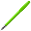 a green pen with a silver tip