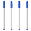 a group of blue and white pens