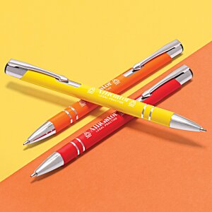 Additional Image 3 - a group of pens on a yellow and orange background