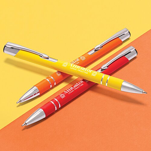 Additional Image 3 - a group of pens on a yellow and orange background