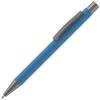 a blue pen with a grey cap