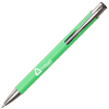 a green pen with silver cap