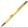 a yellow pen with silver tips