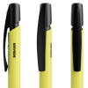 a group of yellow pens